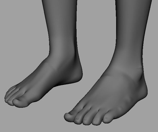 Моделирование ноги в Maya.